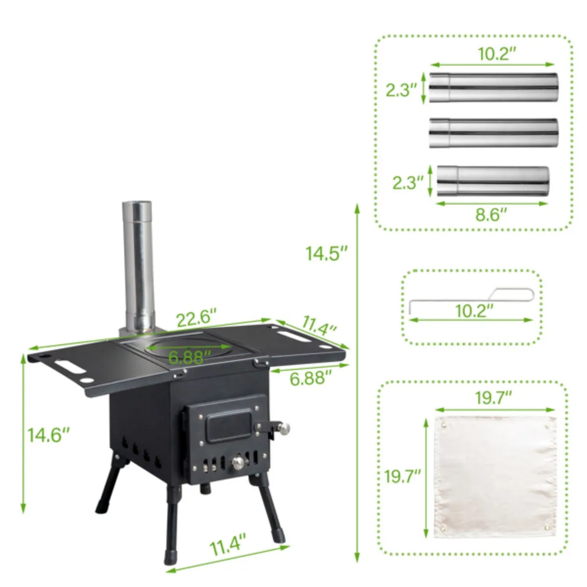 Camping Wood Stove with Chimney