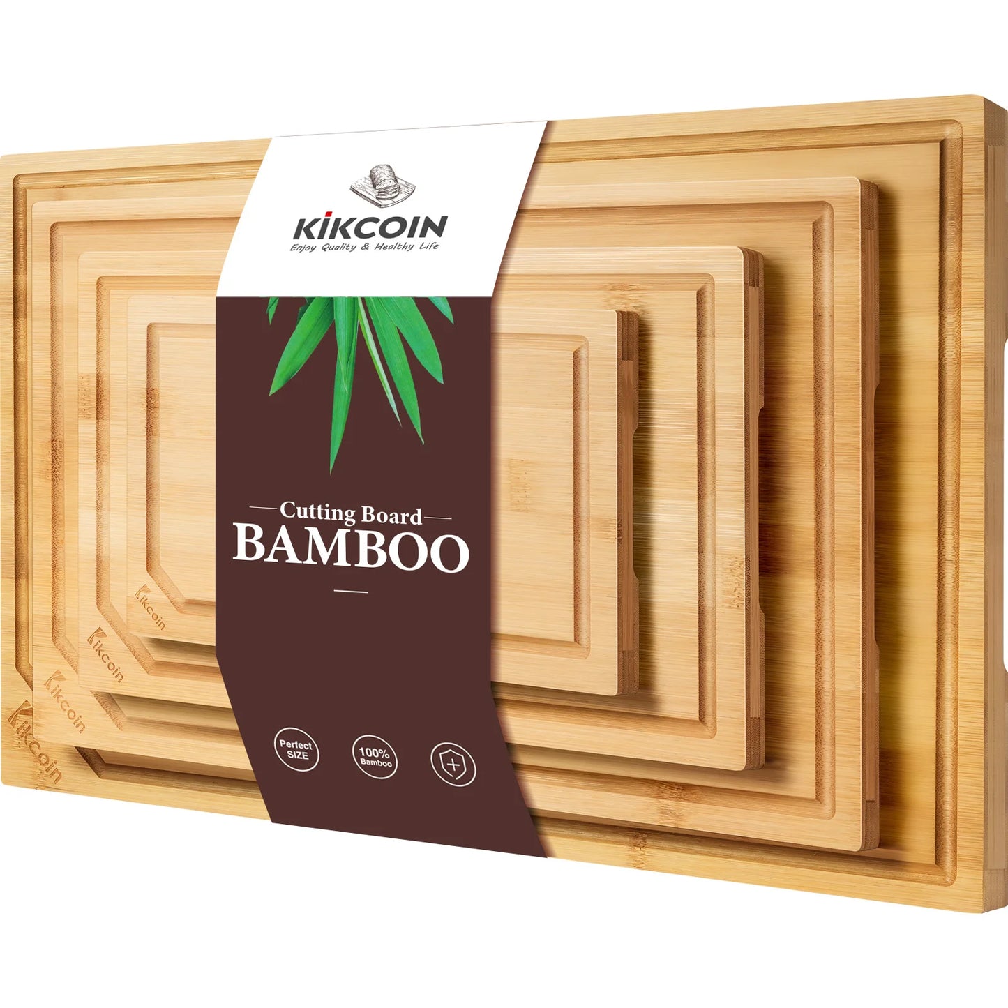 4-piece bamboo cutting board set