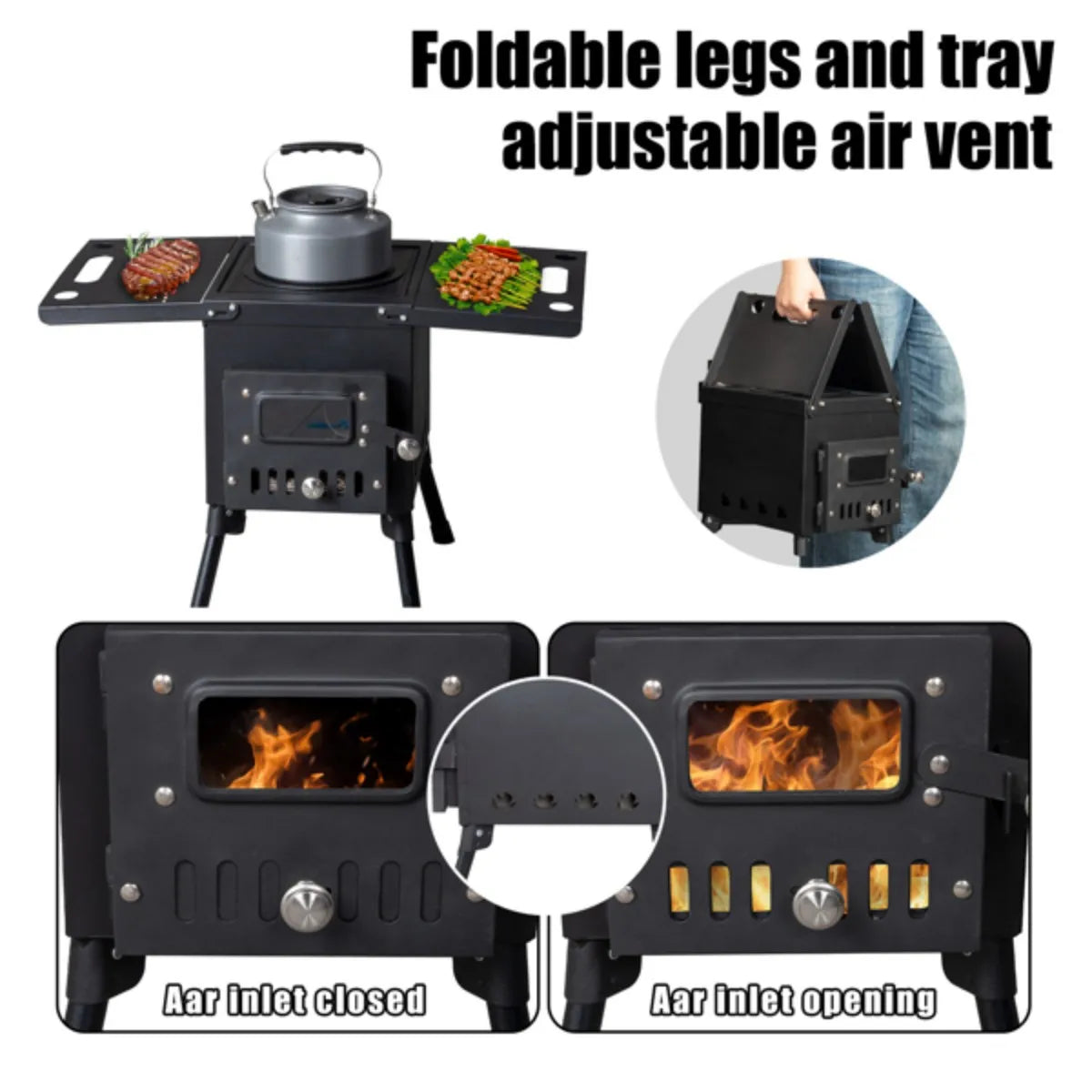 Camping Wood Stove with Chimney