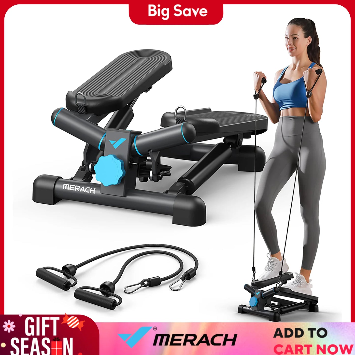 Mini Stepper with Resistance Band