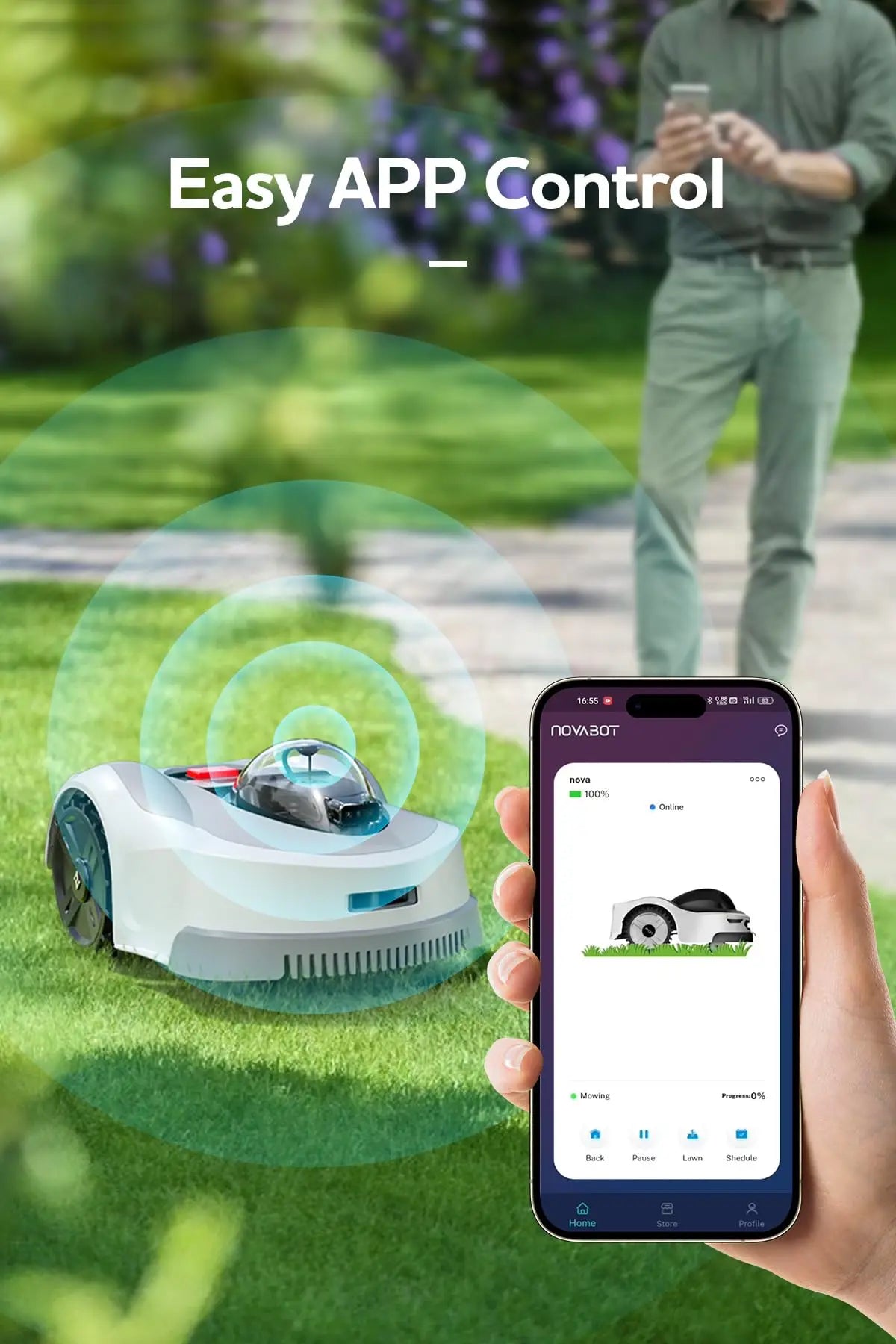 Robot Lawn Mower Perimeter Wire Free RTK,TOF,Vision Robotic Lawnmower 0.75 Acres