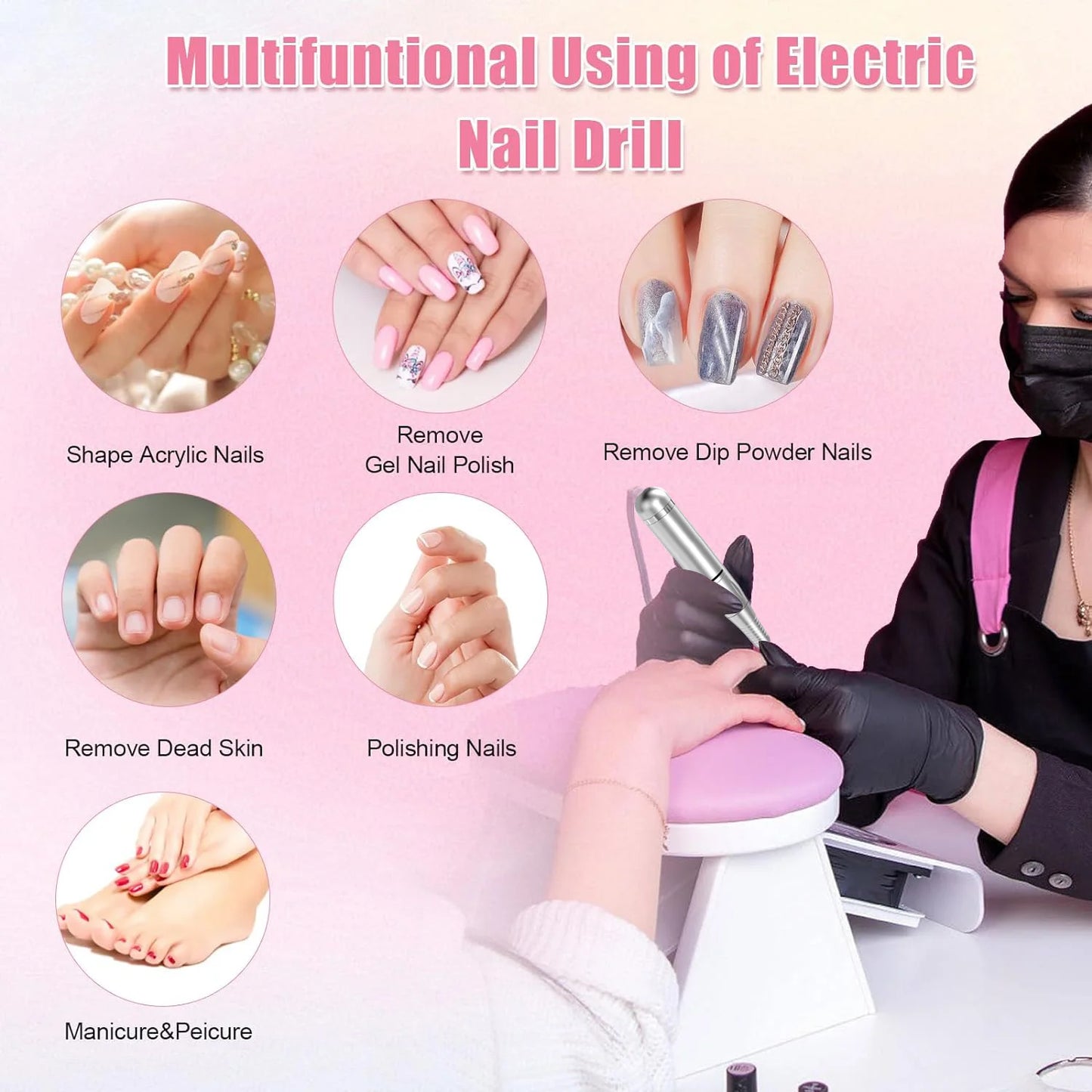 Rechargeable Electric Nail File For Acrylic Gel Nails