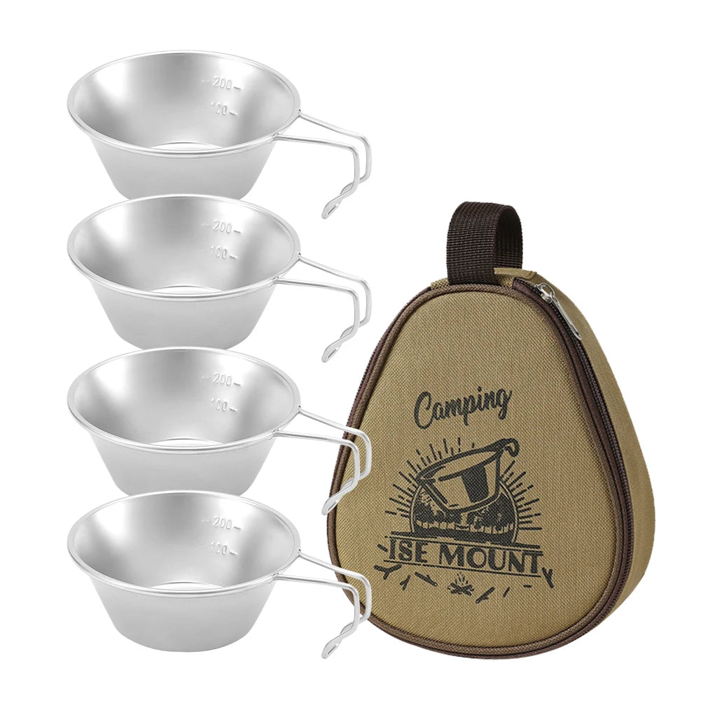 4Pcs 300ml Camping Bowl with Storage Bag