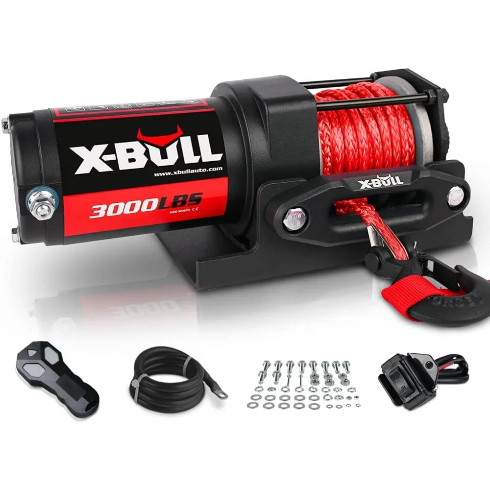 12V 3000LBS Electric Winch Synthetic Rope