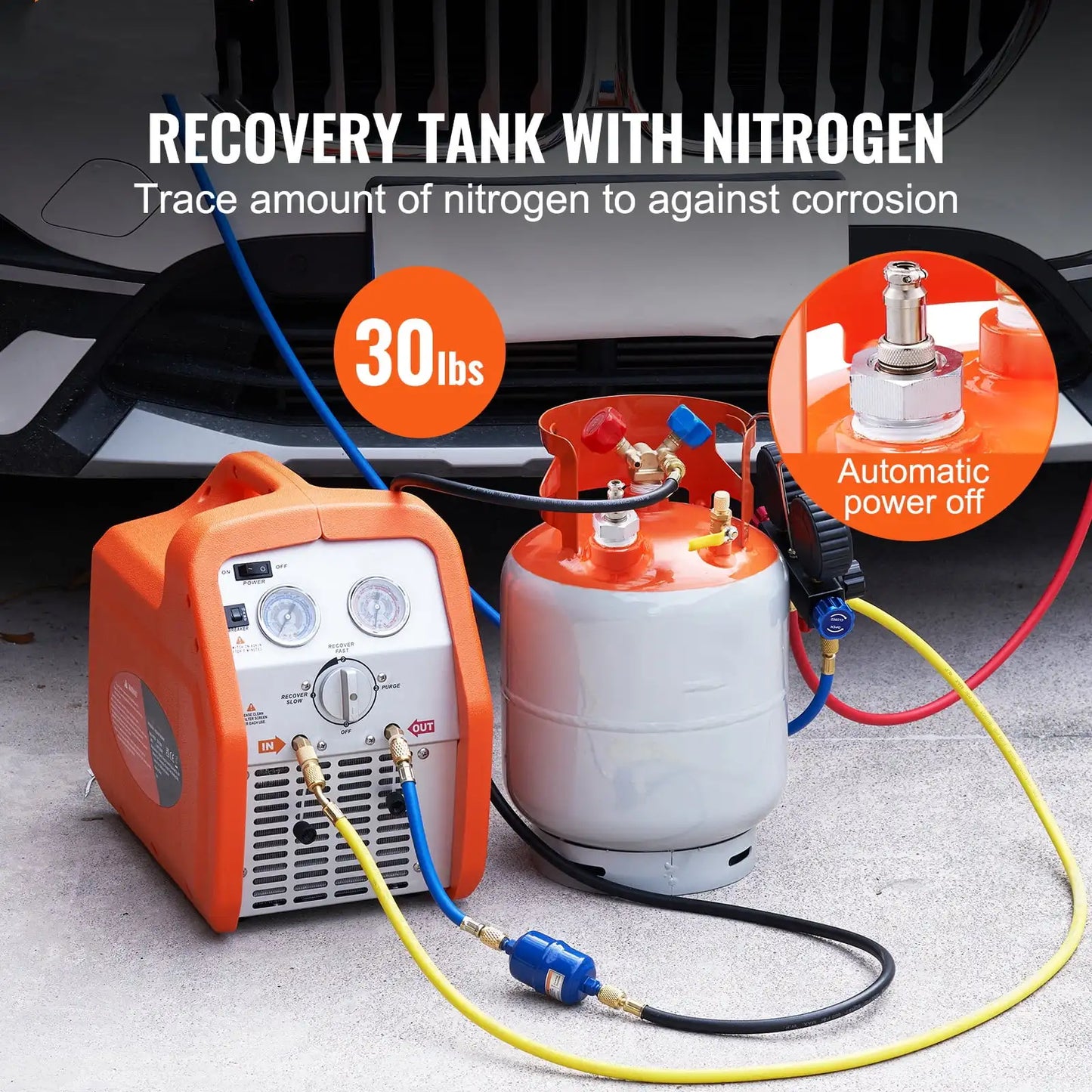 Refrigerant Recovery 30lb Cylinder Tank with Float Switch