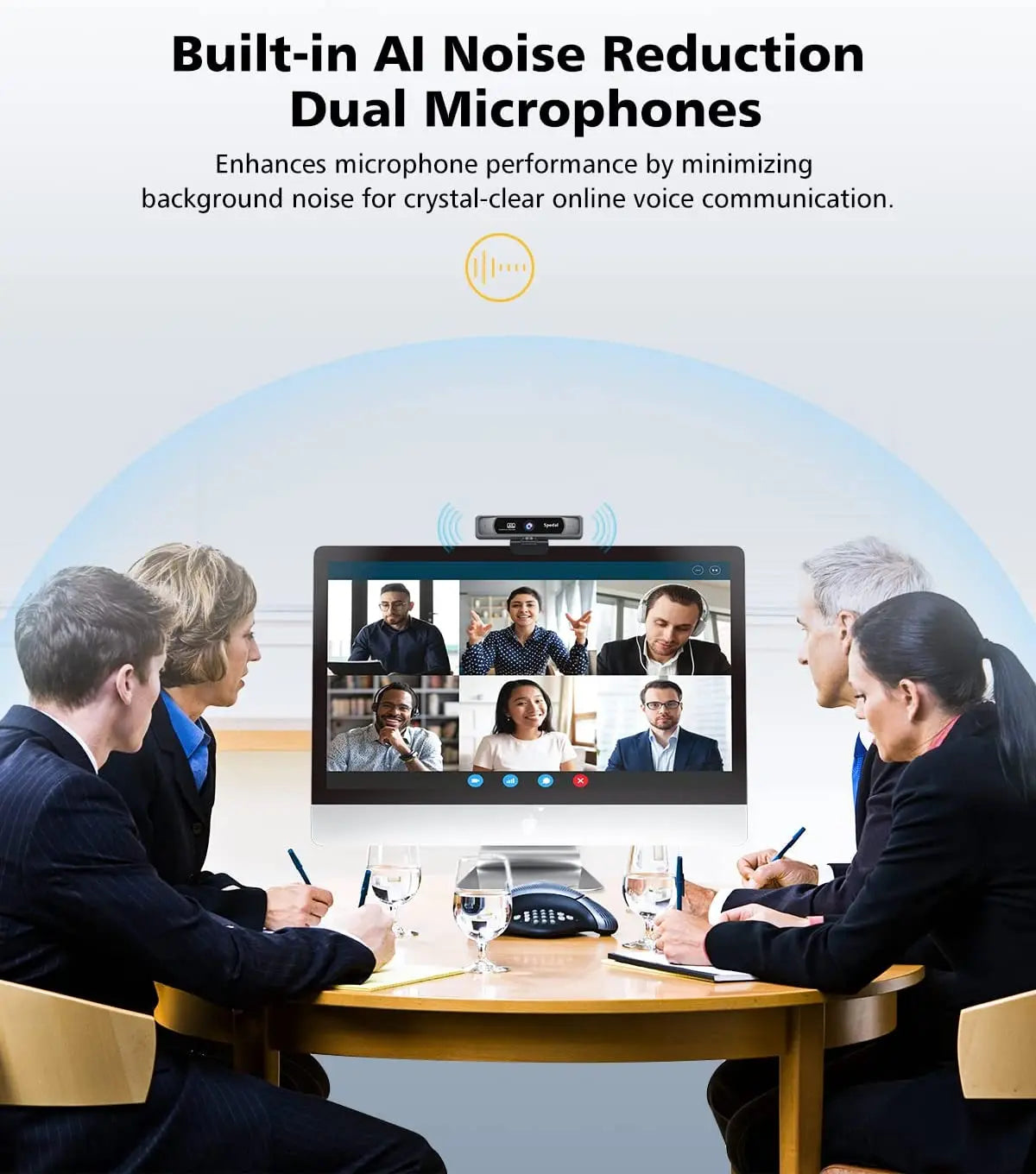 Wide Angle Webcam With Microphone Remote Control