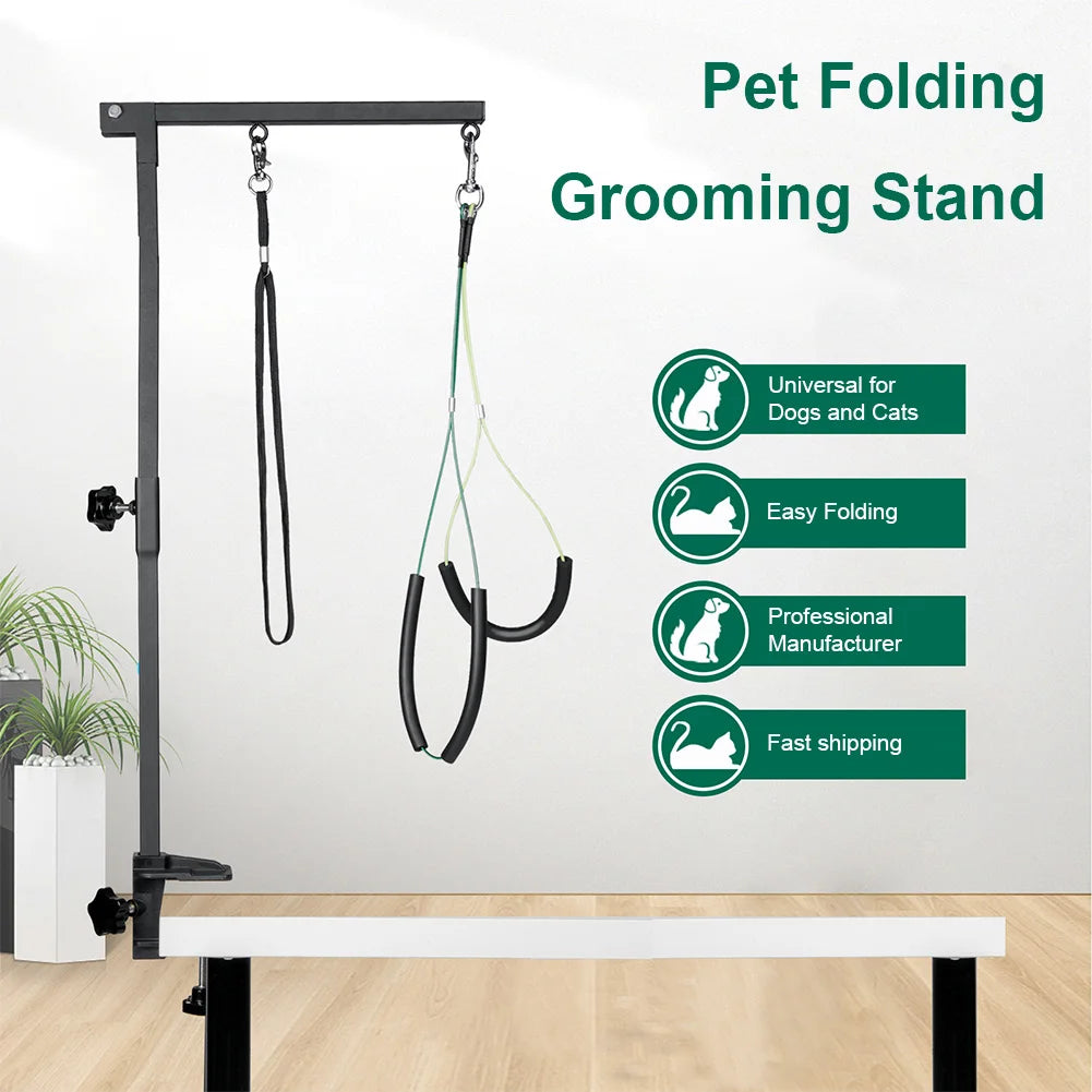 Pet Foldable Grooming Bracket with Restraint Rope
