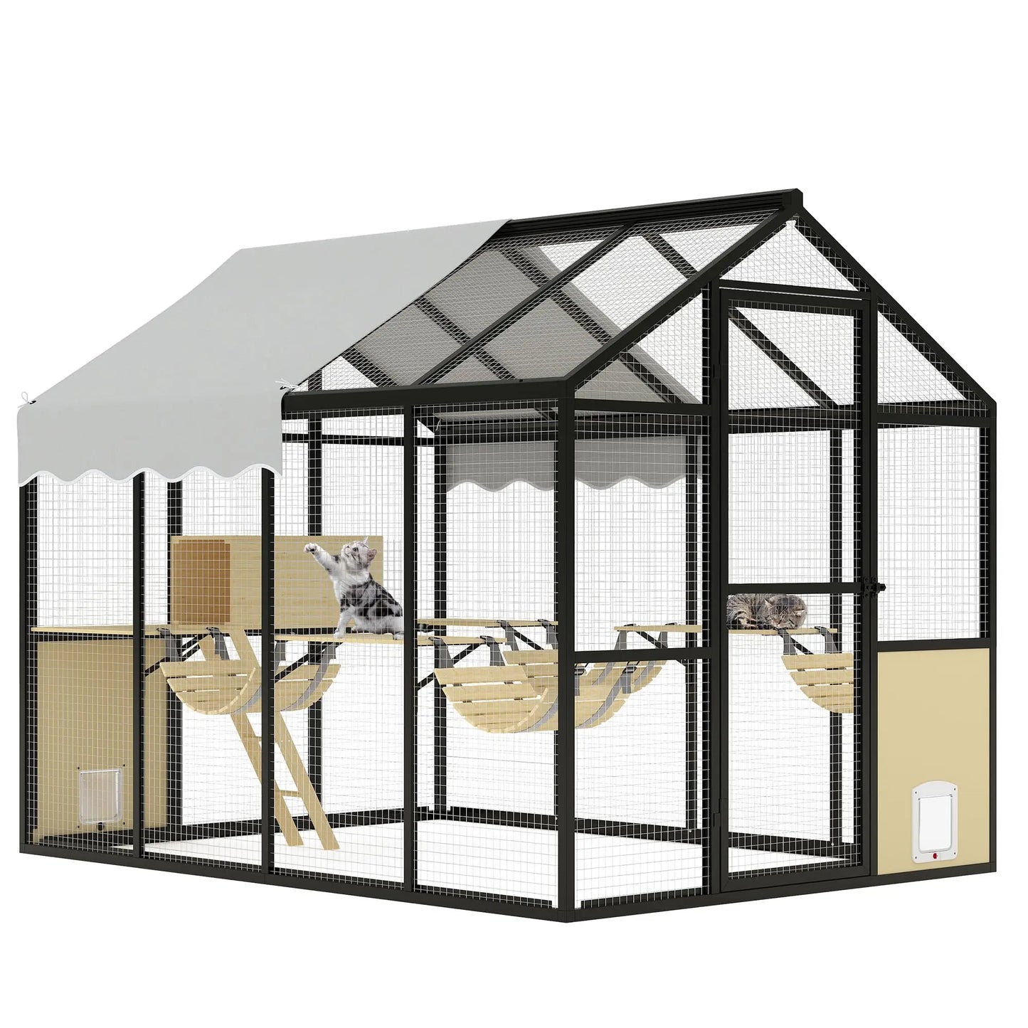 Aluminum Outdoor Catio Enclosure For Multiple Cats