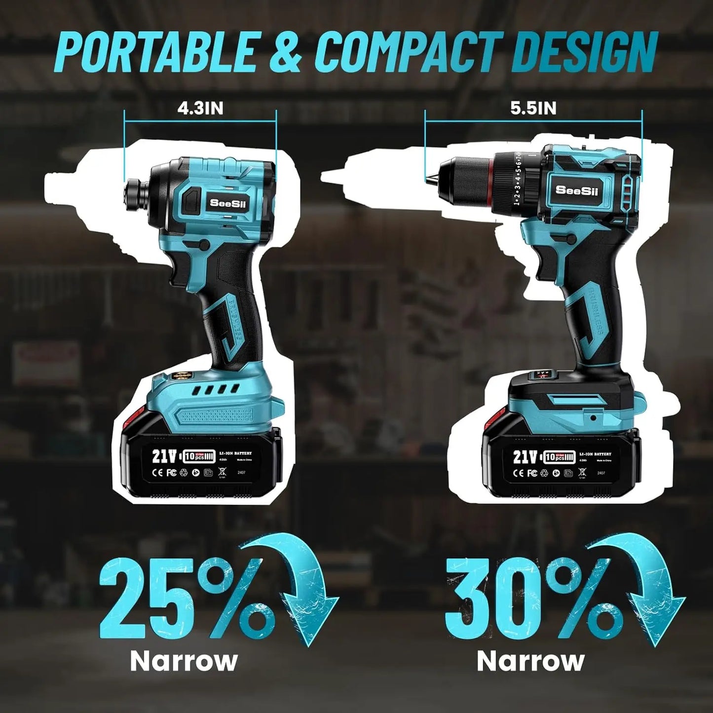 Cordless Electric Drill and Impact Driver