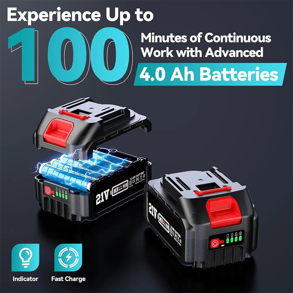 2-in-1 Cordless 8'' Electric Chainsaw with 3M Extension
