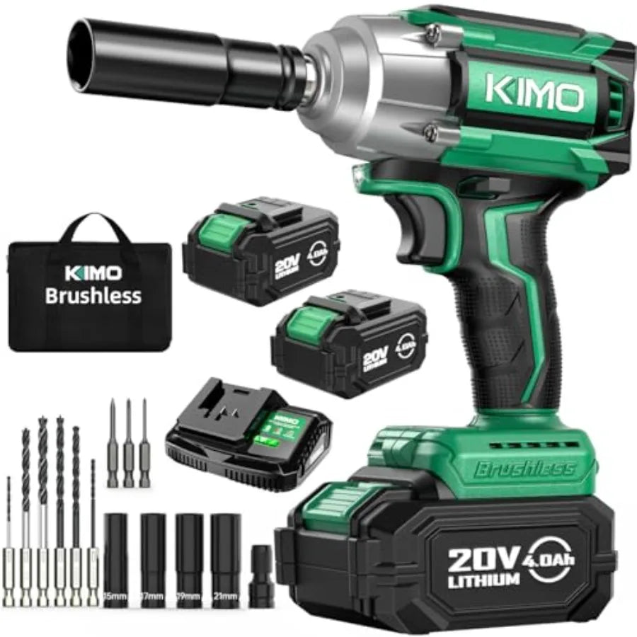 Impact Wrench 1/2 Cordless, 9-Piece Drill and Driver Set