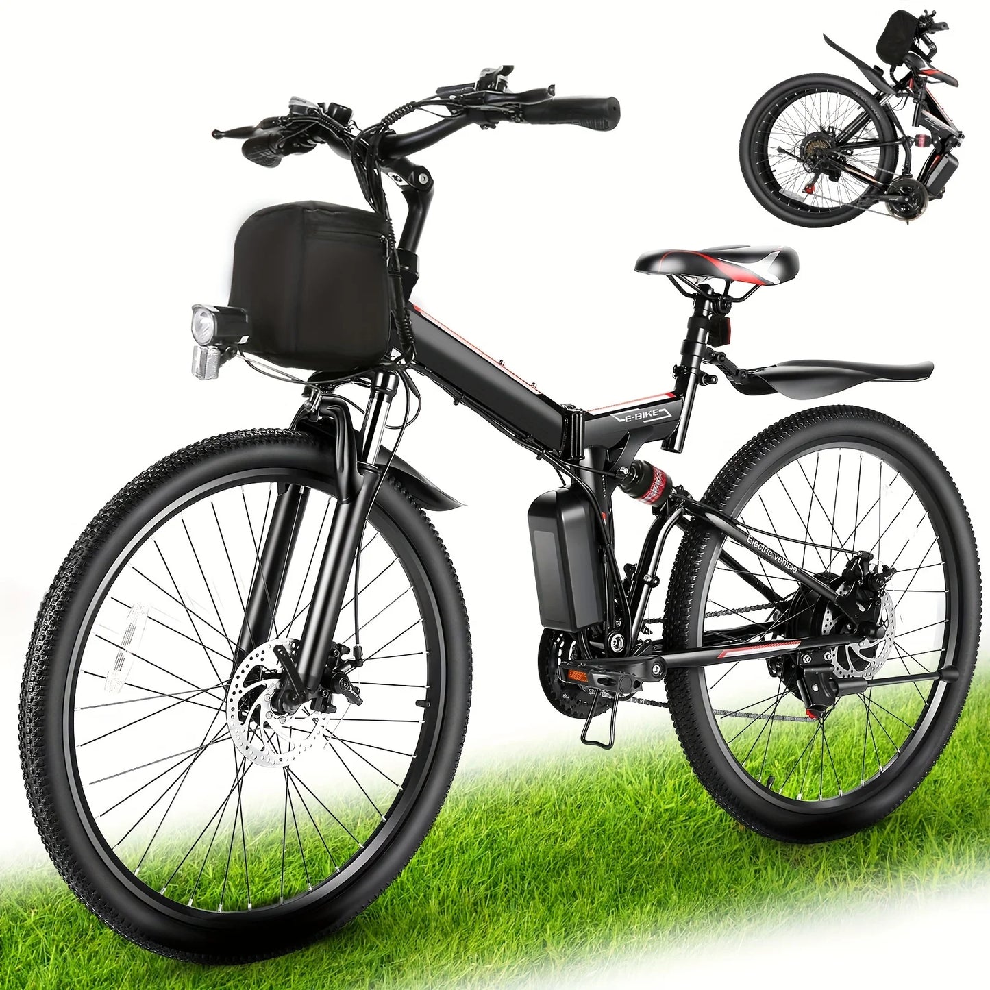 26" Folding Electric Bike for Adults