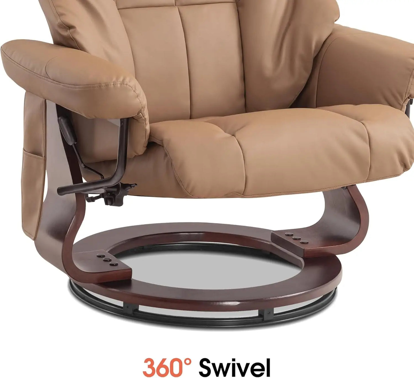 Manual Swivel Recliner with Ottoman, with Vibration Massage