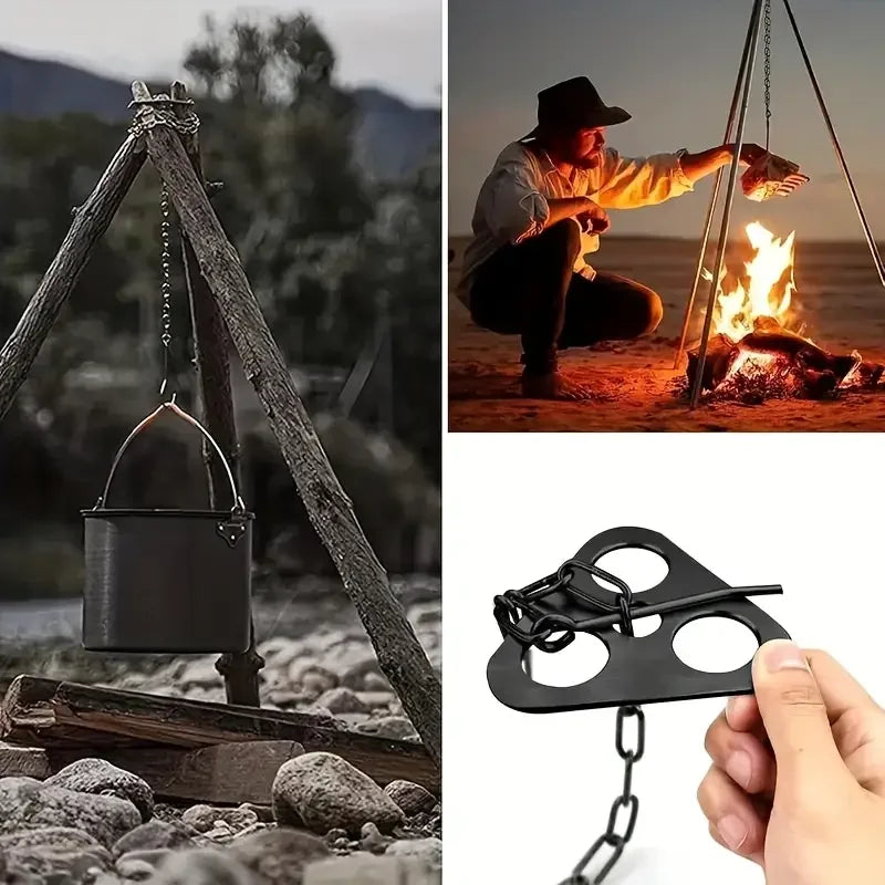 3pcs Stainless Steel Portable Camping Tripod