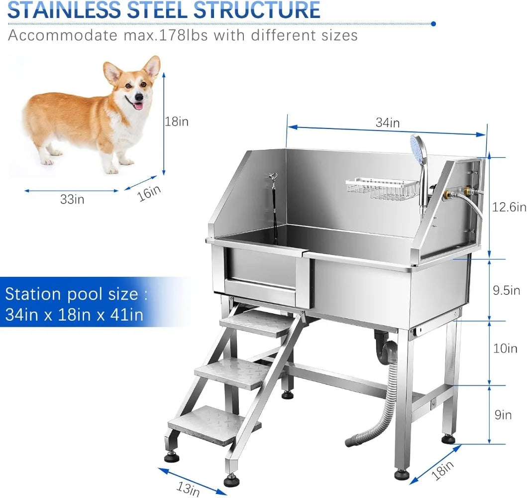 34'' Dog Bathtub/Washing Station