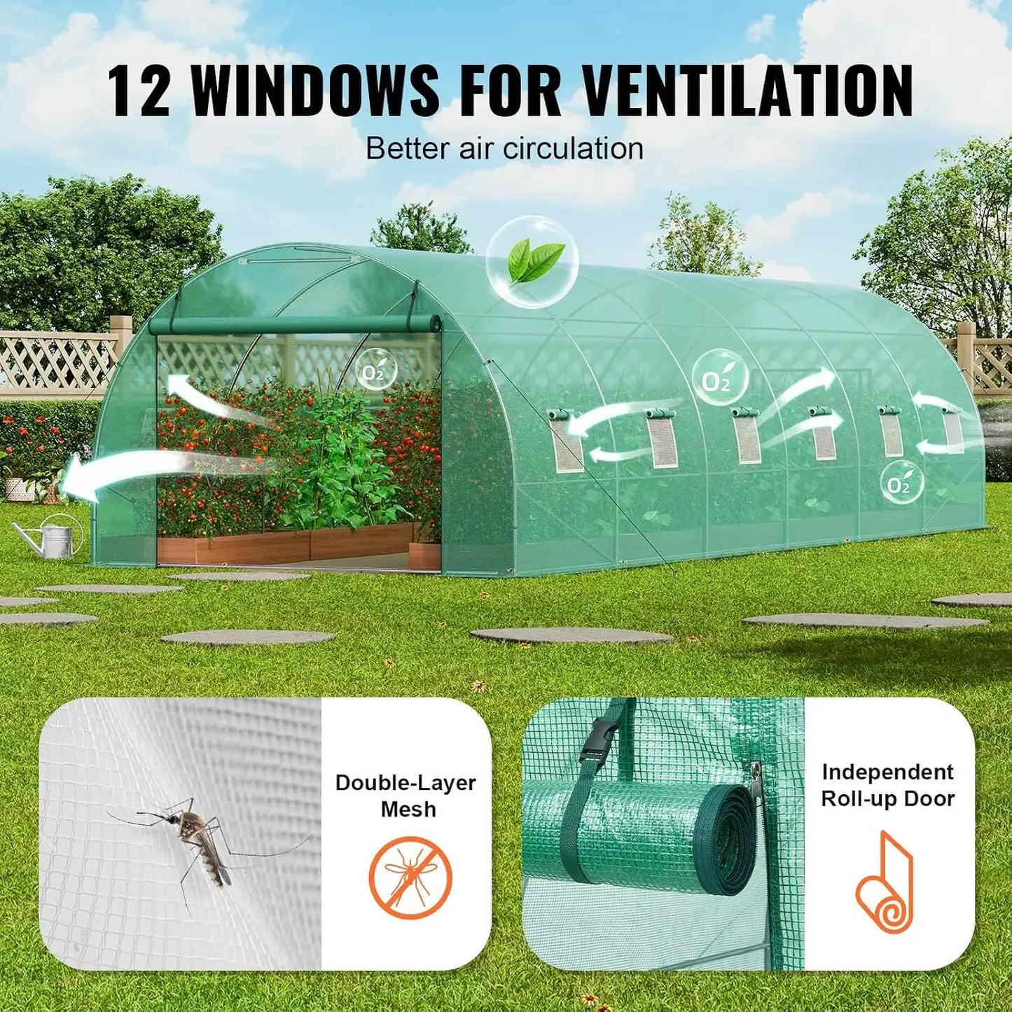 Walk-in Tunnel Greenhouse, 29.2x9.7x6.5 ft