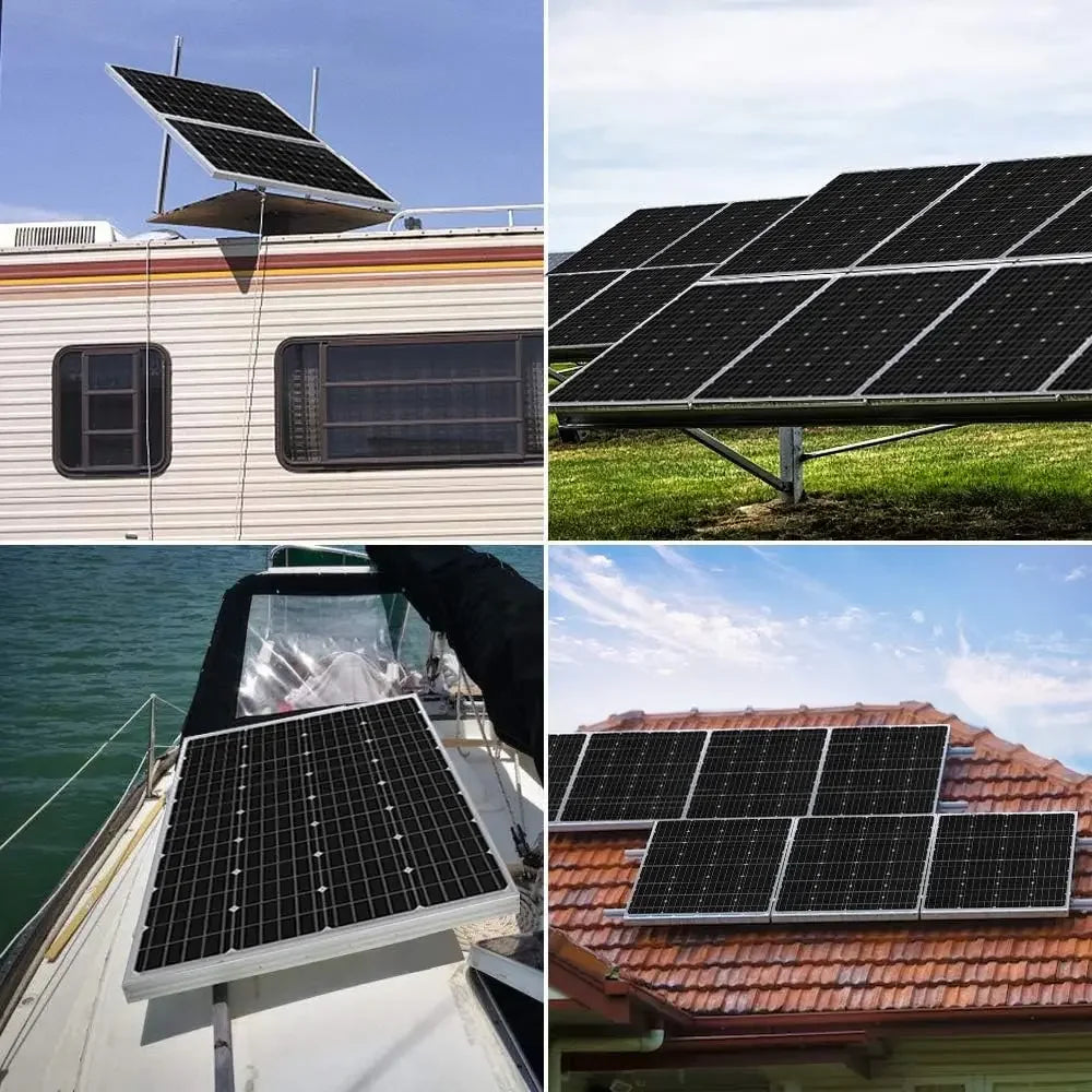 2pcs 100W 12V 10BB Cell Monocrystalline Solar Panel