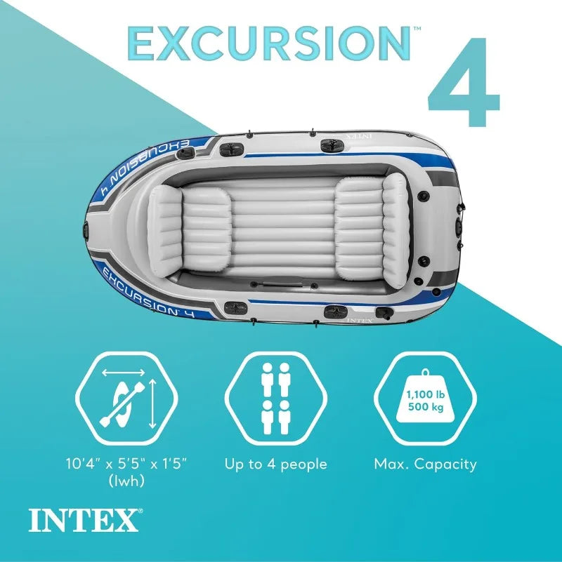 Inflatable Boat: Includes Oars and Pump
