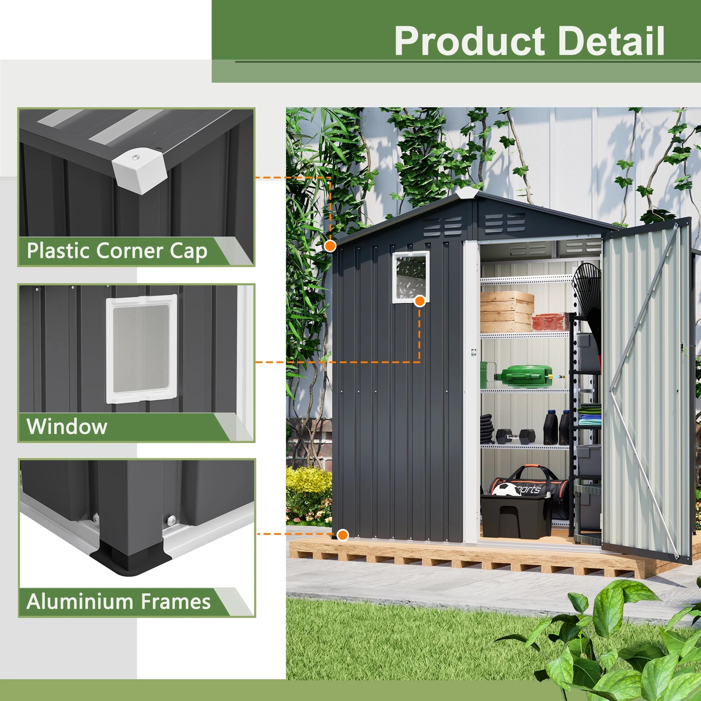 6FT x 4FT Outdoor Garden Shed