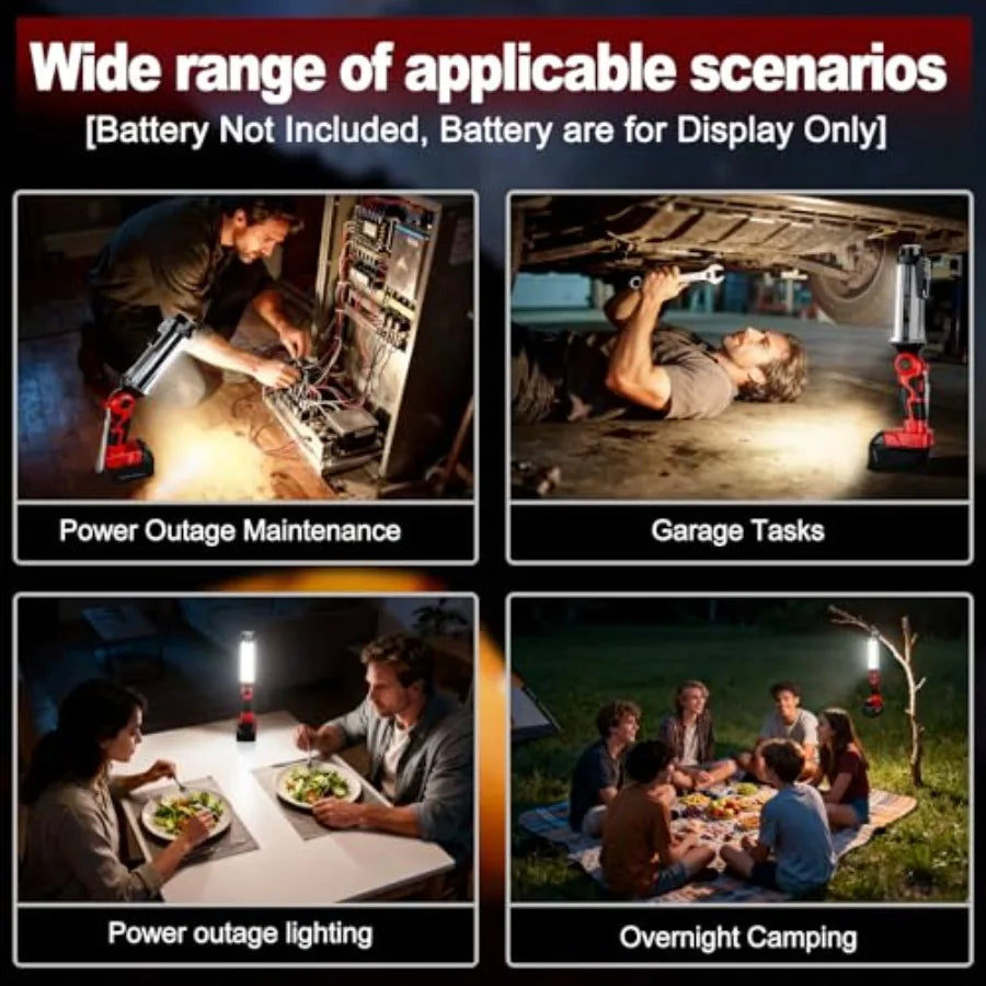 Flashlight Work Light for Milwaukee 18V Battery