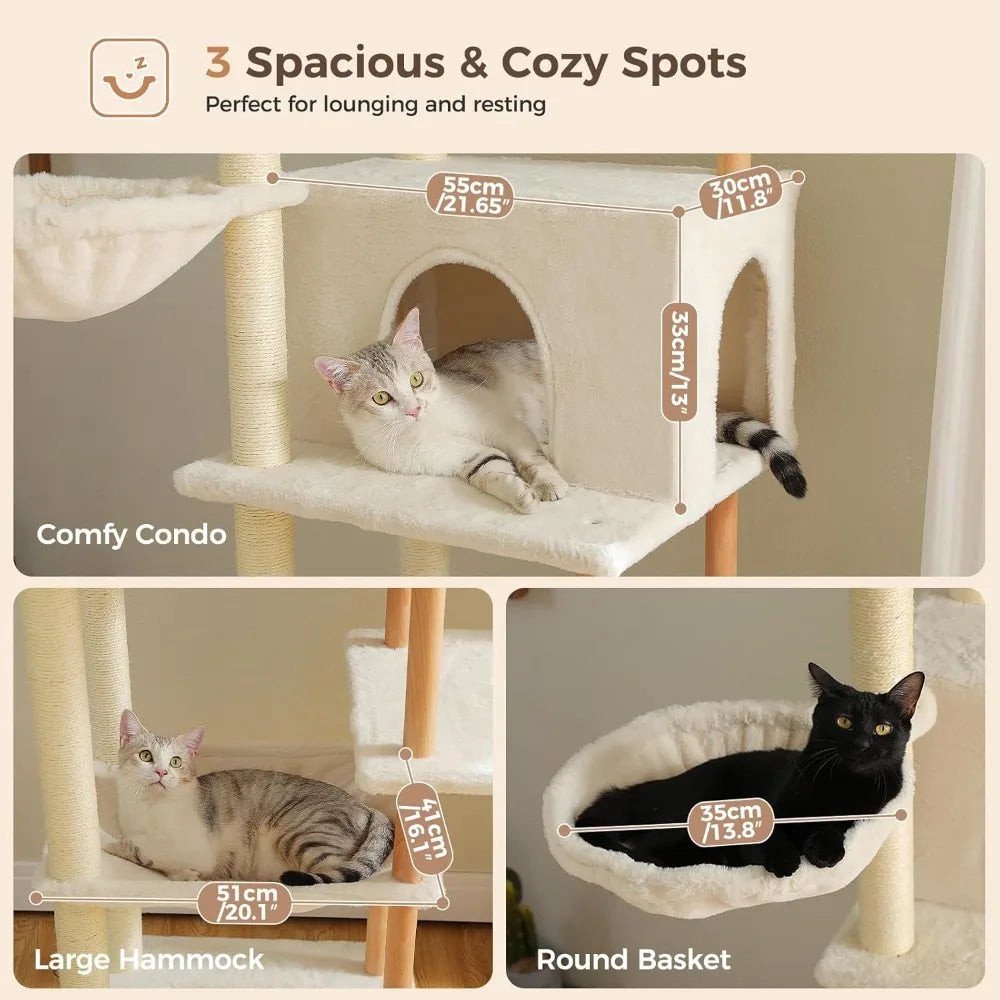 73 Inches Tall Wooden Cat Tower