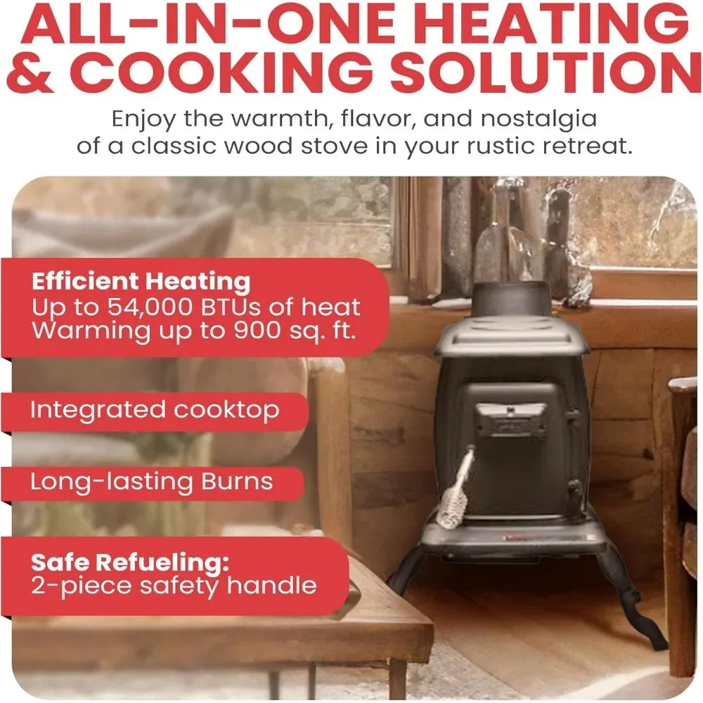 Cast Iron Log Burning Wood Stove