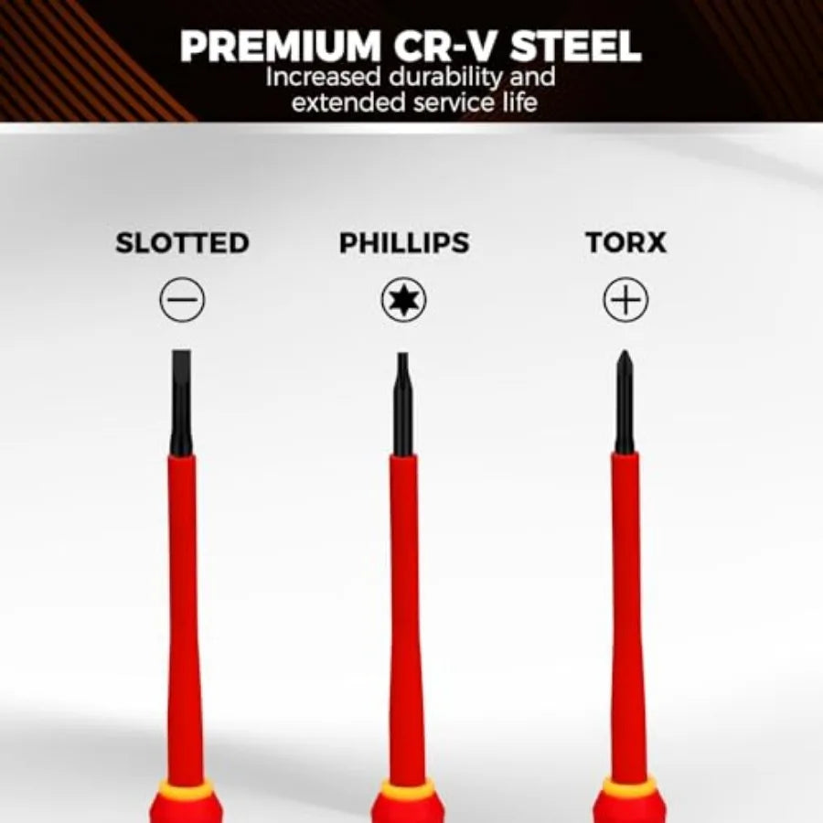 1000V Insulated Electrician Screwdrivers with Magnetic Tips
