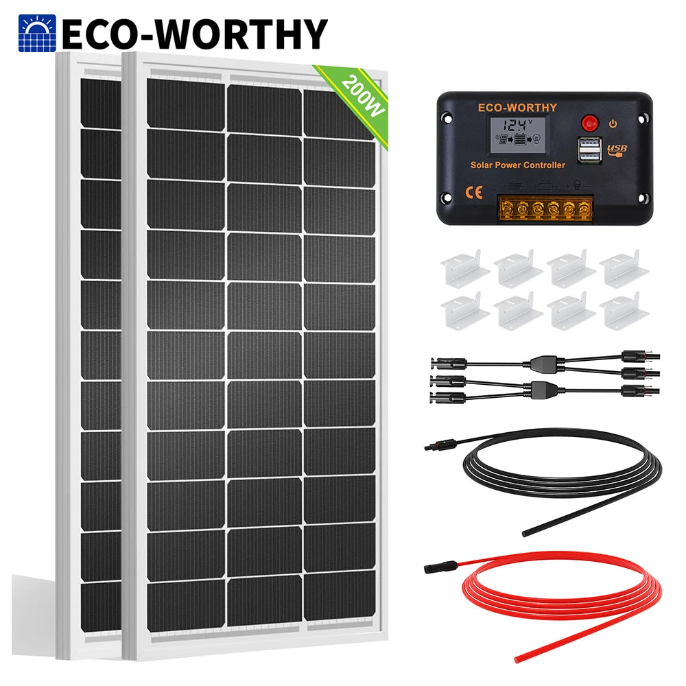 200 Watts 12 Volt/24 Volt Solar Panel Kit