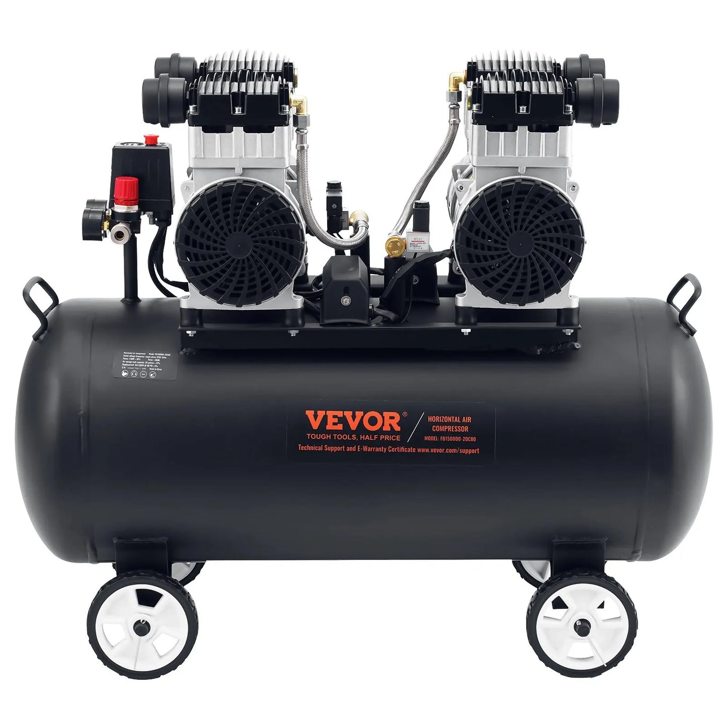 Air Compressor, 20 Gallon Steel Tank, 4HP Electric