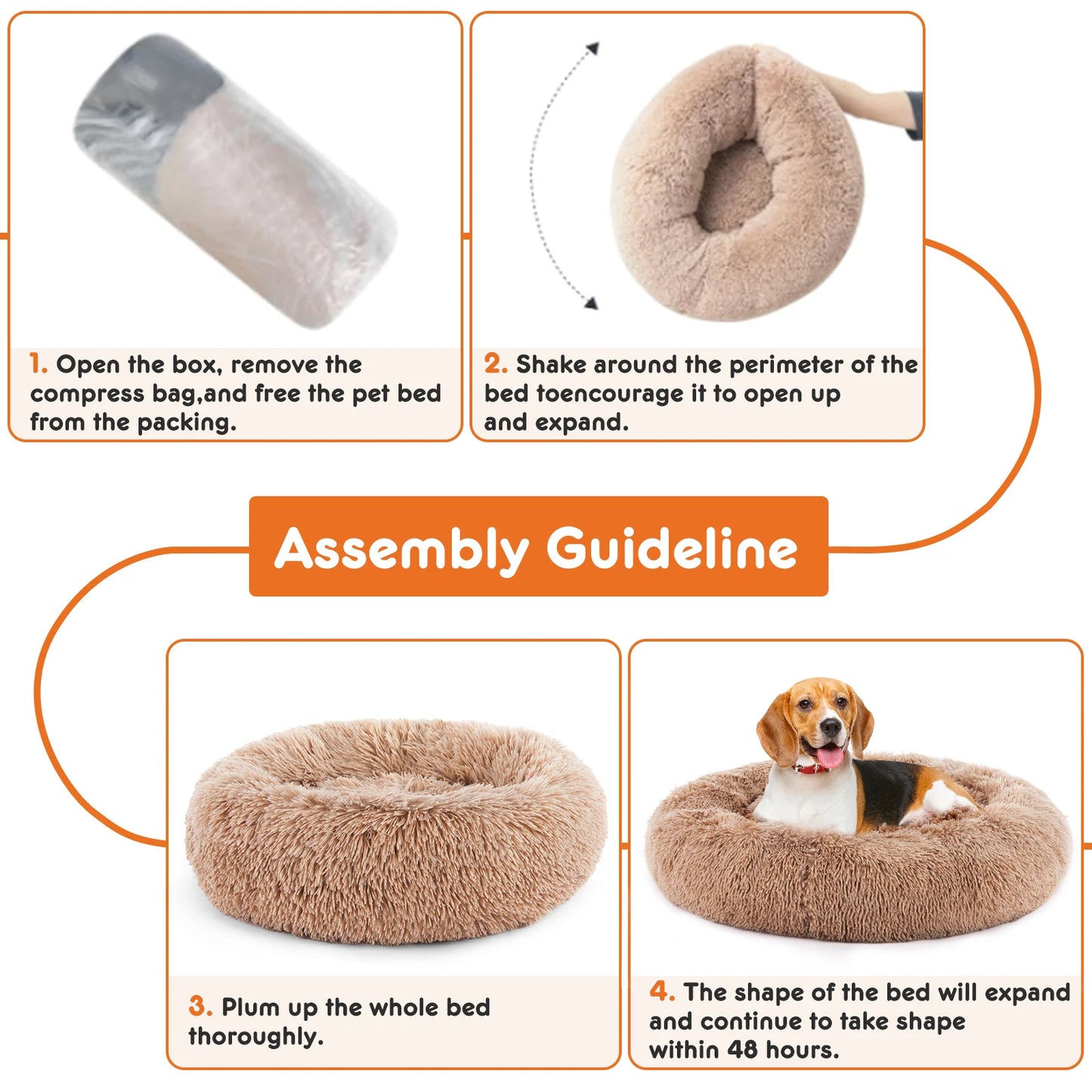 Calming Dog Bed for Medium to Large Dogs Washable