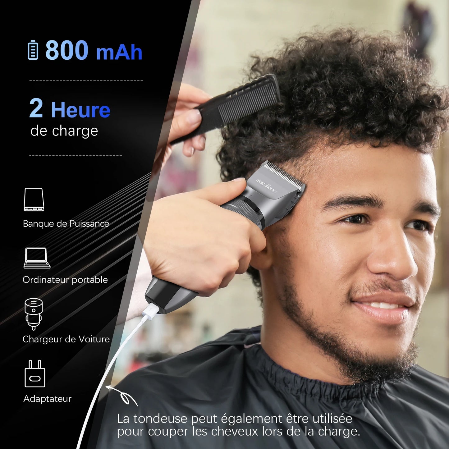 Rechargeable Electric Hair Clippers Men Professional