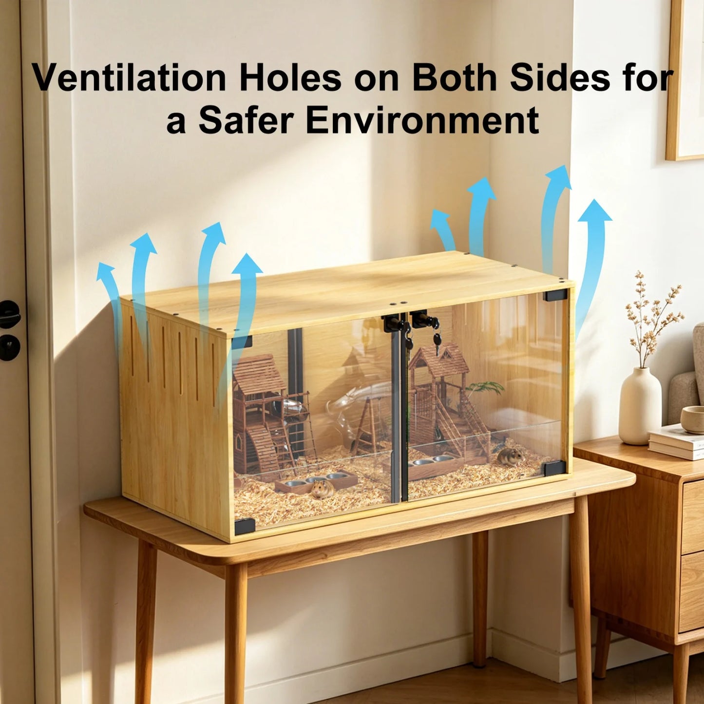 Wooden Hamster Guinea Pigs Cage