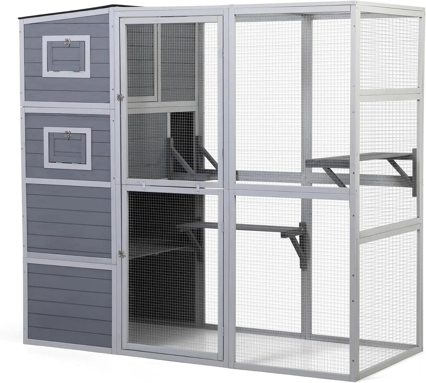 Outdoor Enclosure, 4-Tier Catio with Weatherproof Roof