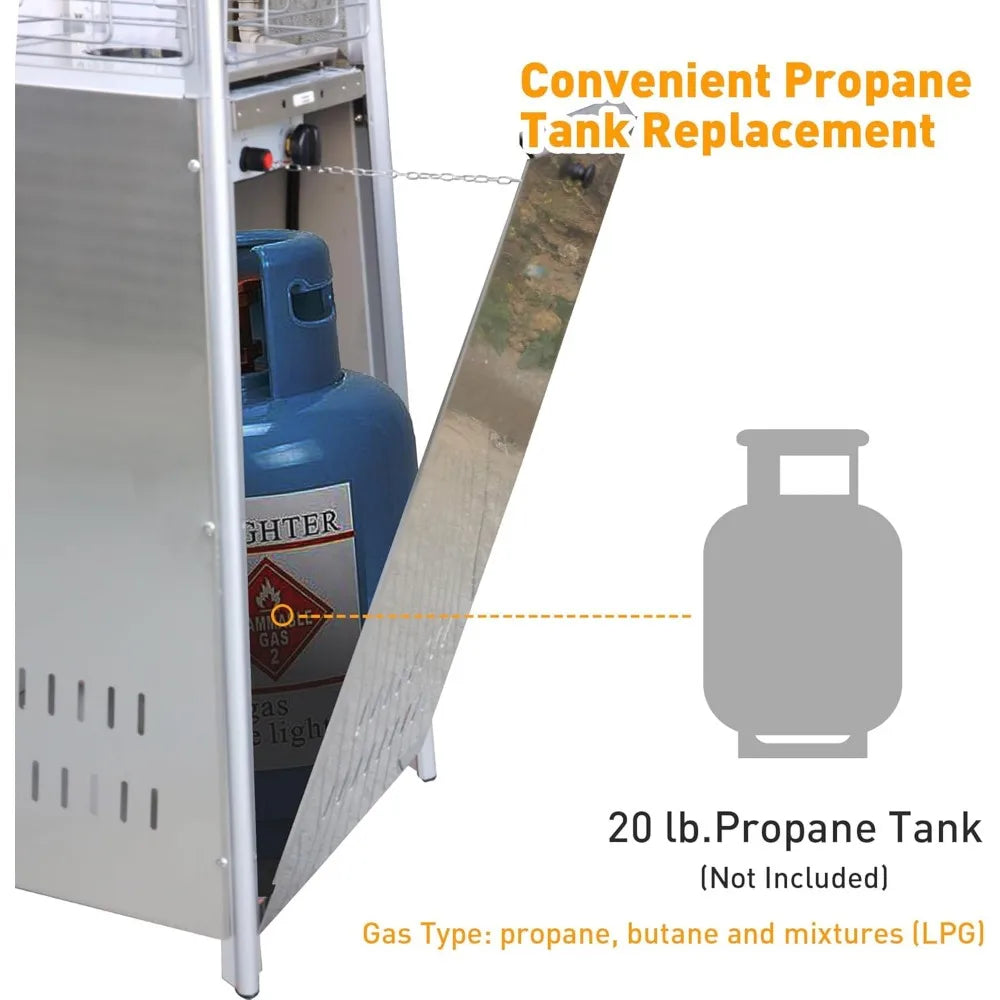 Outdoor Patio Heater, Propane with Wheels