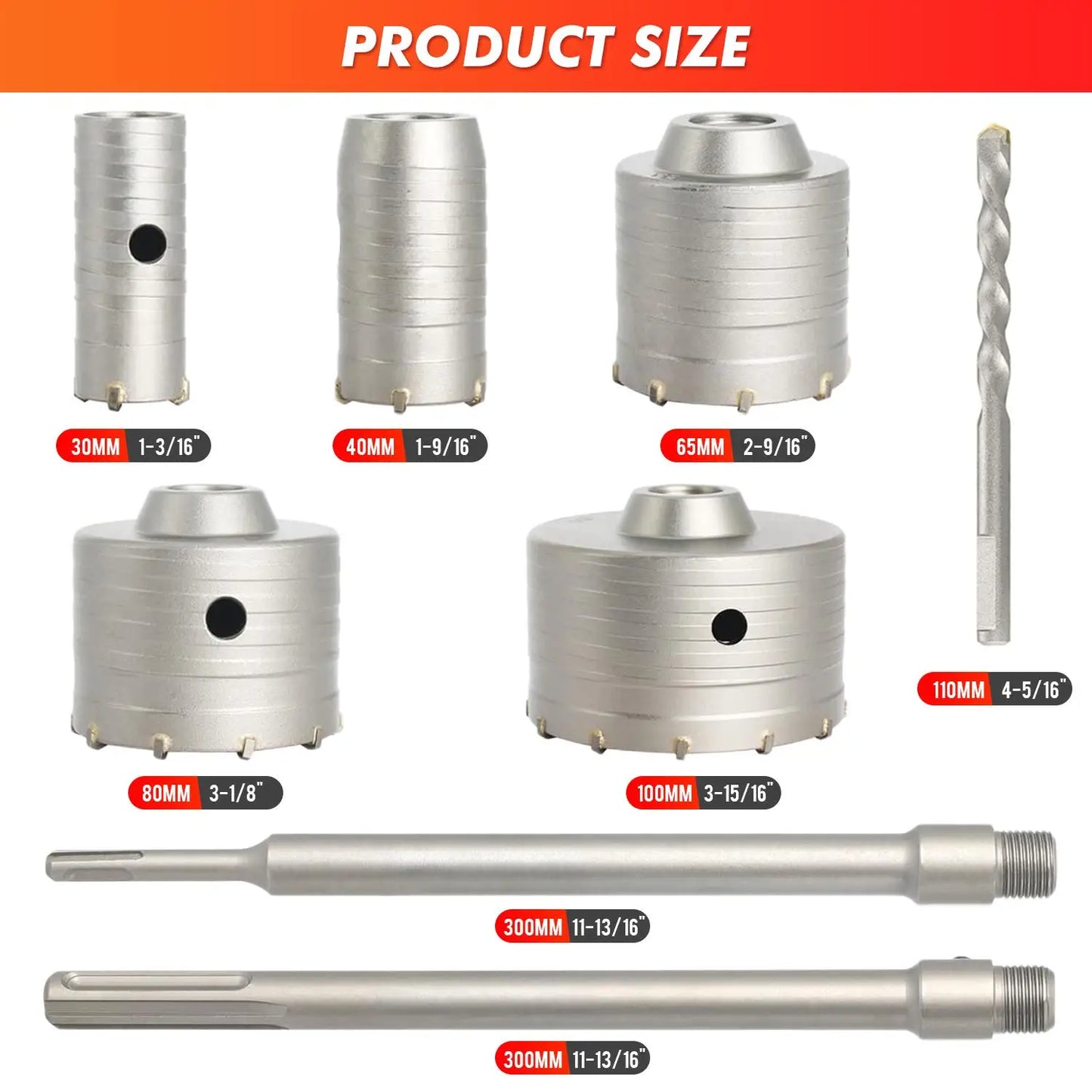 Concrete hole saw kit