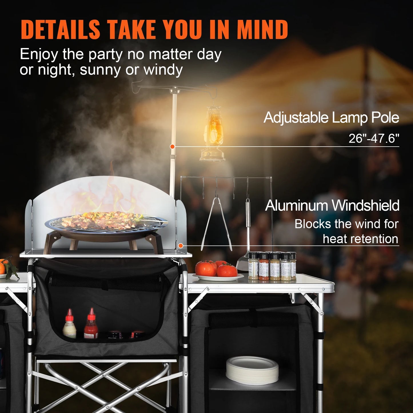 Camping Table Cabinet Foldable