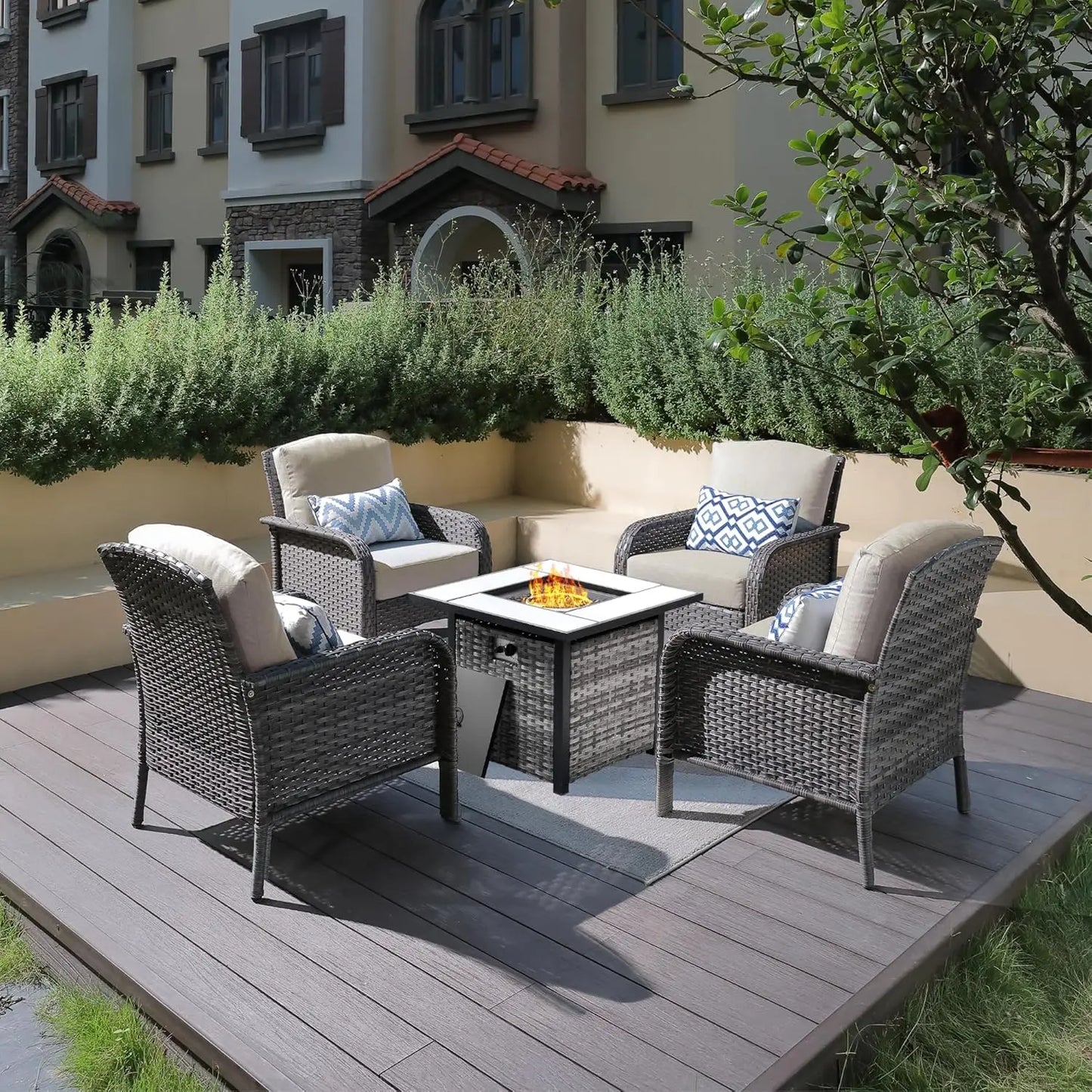 Patio Furniture Set with 30" Fire Pit
