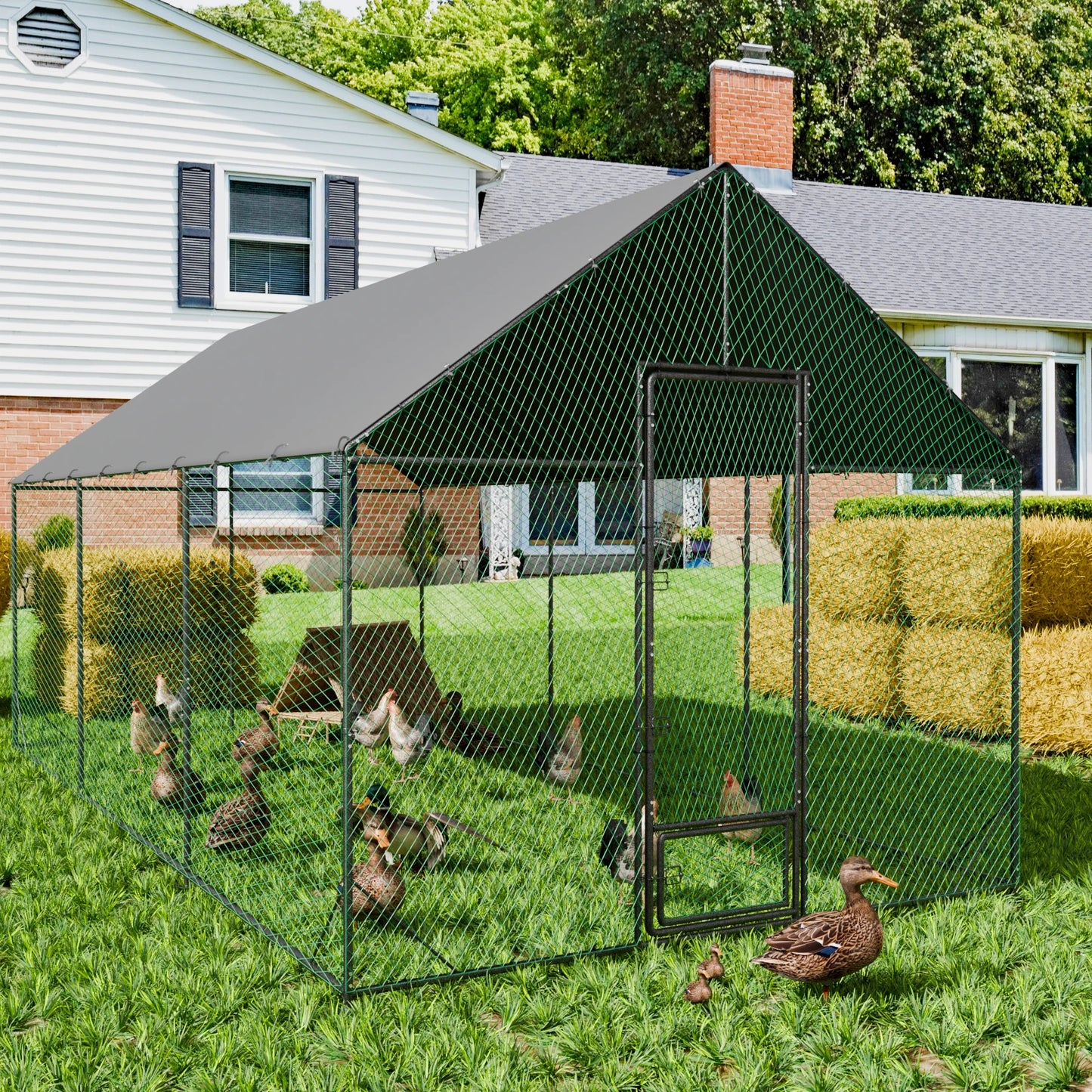 Metal Chicken Coop w/ Cover