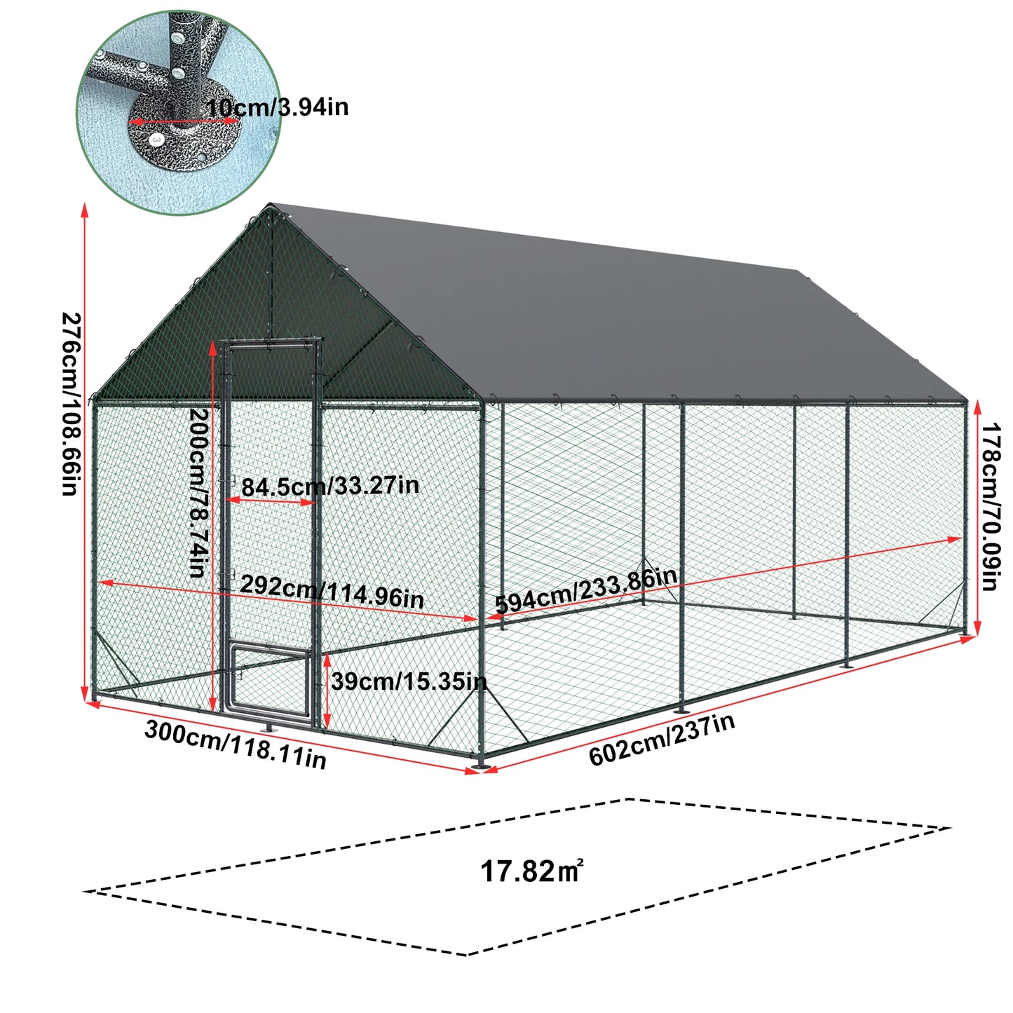 Metal Chicken Coop w/ Cover