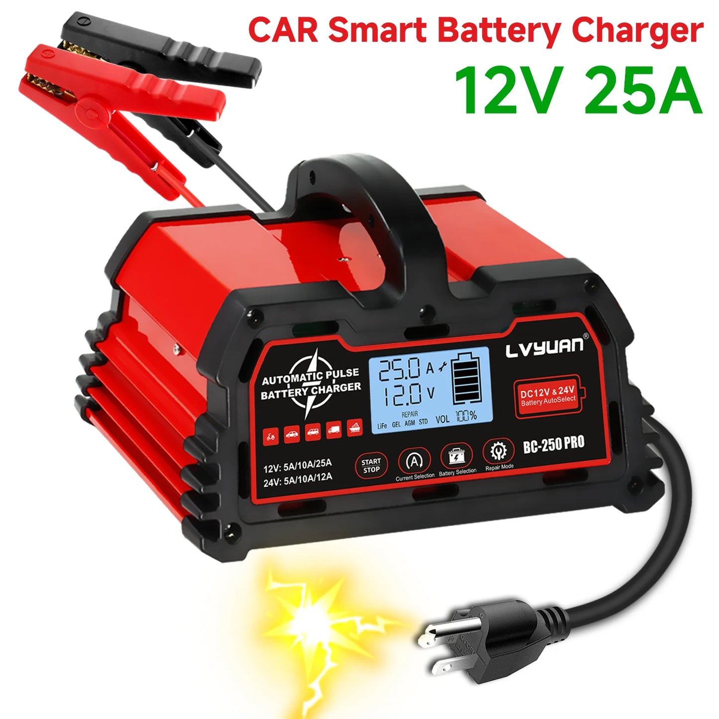 Auto DC12V 24V Battery Charger