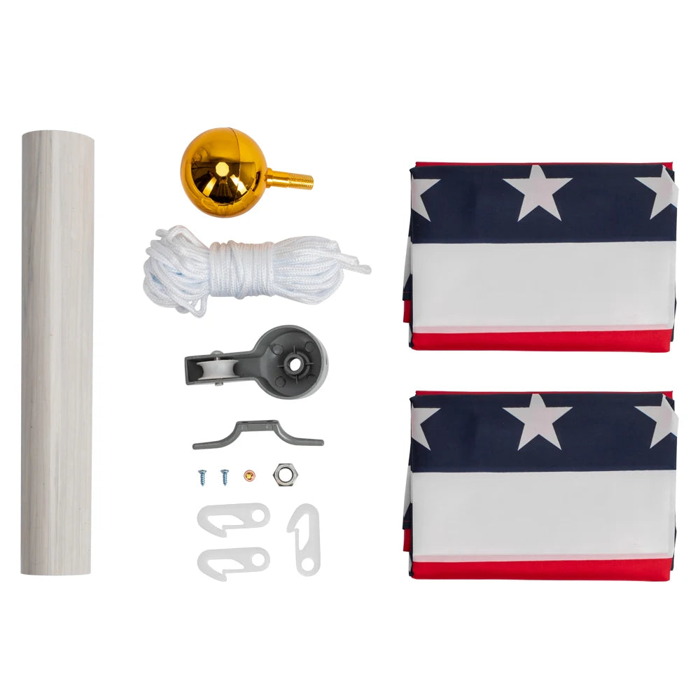 25ft US America Flag Flagpole Kit