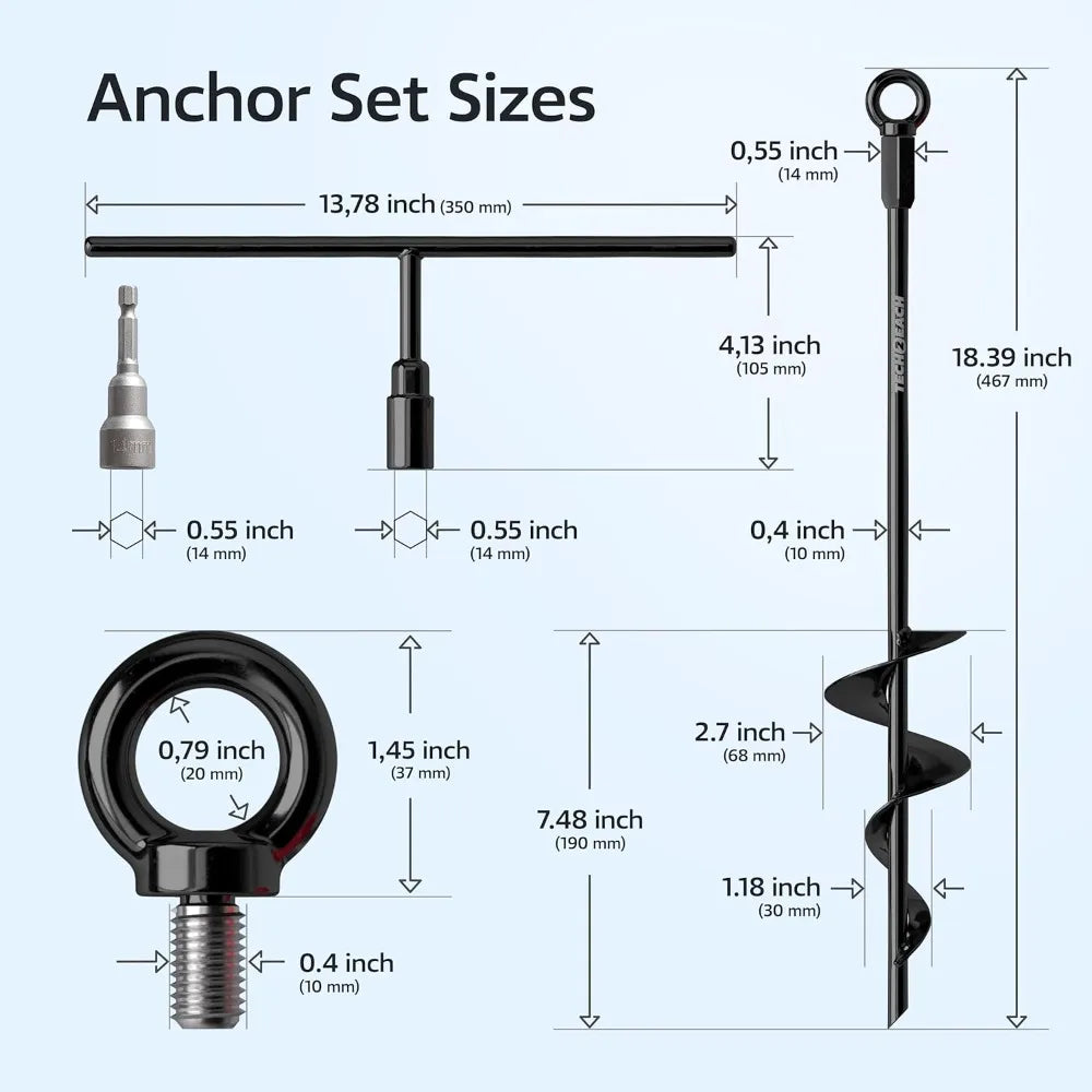 18 inch - Earth Anchor Screw in Kit 4 Pack