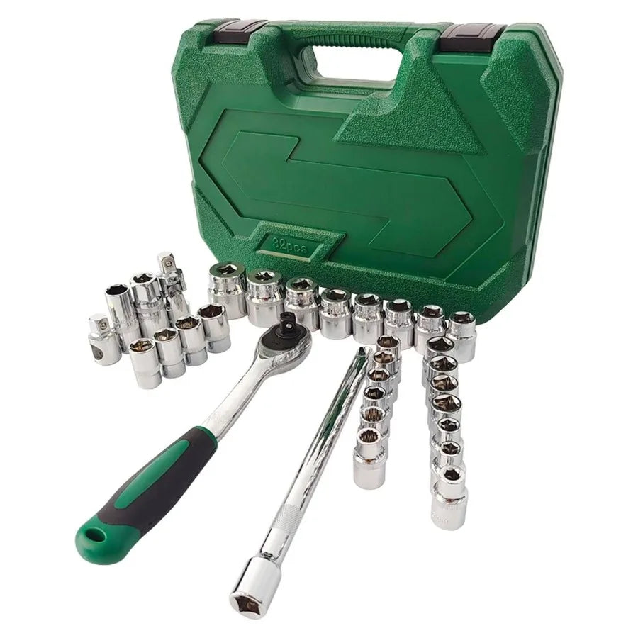 32piece Mechanic Tool Set 1/2 Drive Metric