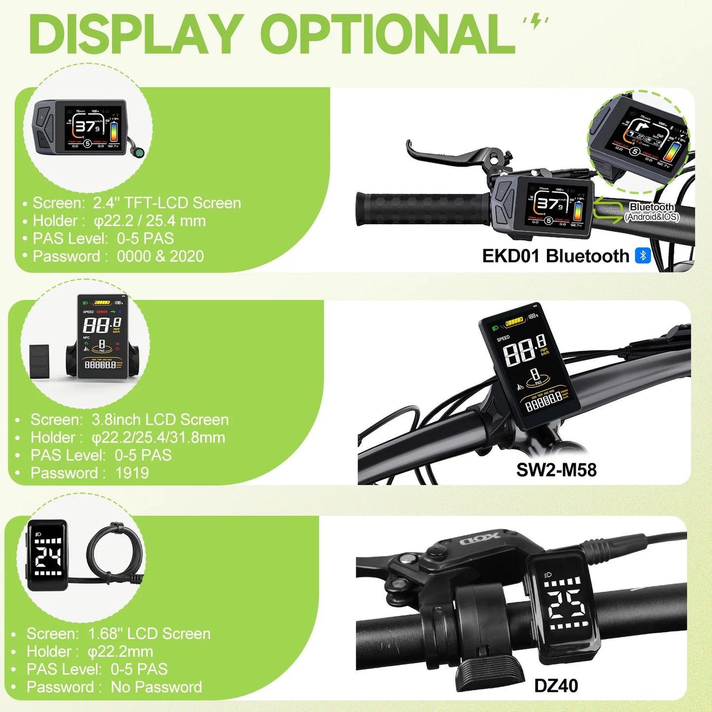 750W 500W 250W Motor Kit Mid Drive Ebike