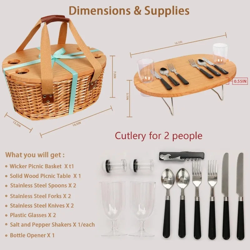 Picnic Basket Set for 2