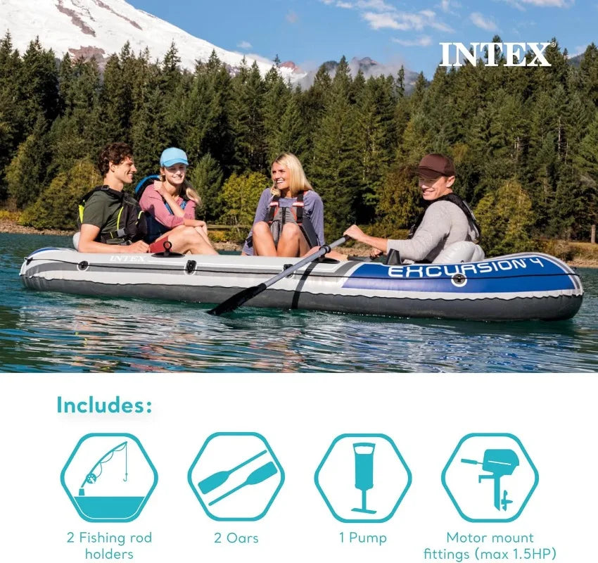 Inflatable Boat: Includes Oars and Pump