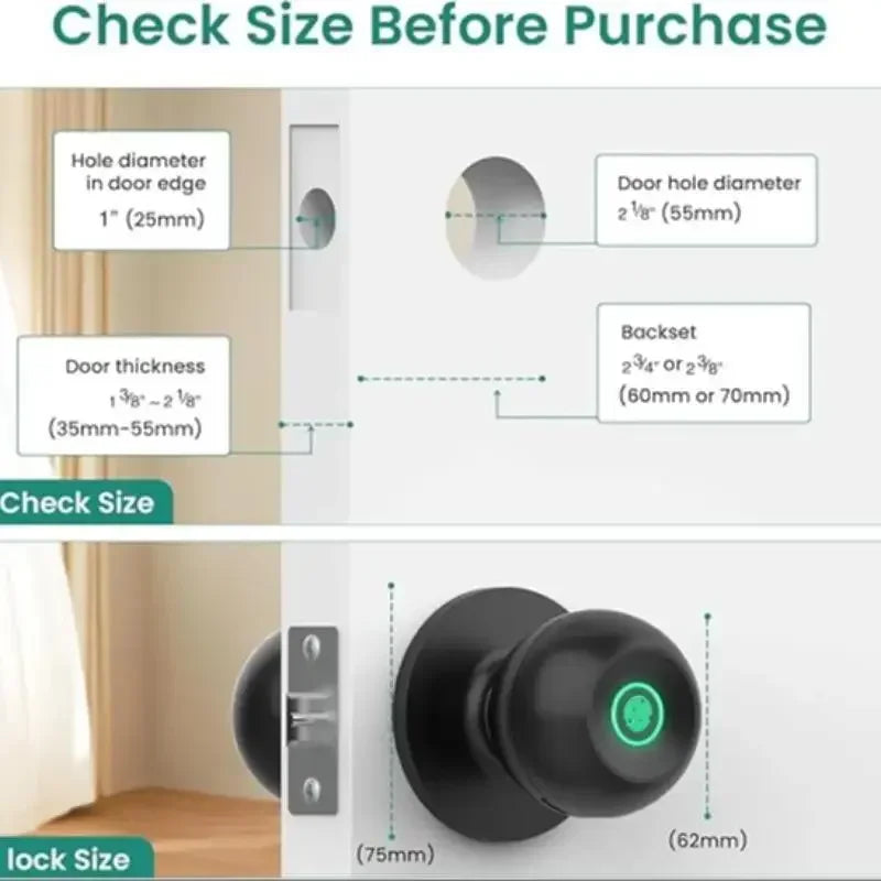 Fingerprint Smart Door Knob with APP/Keypad