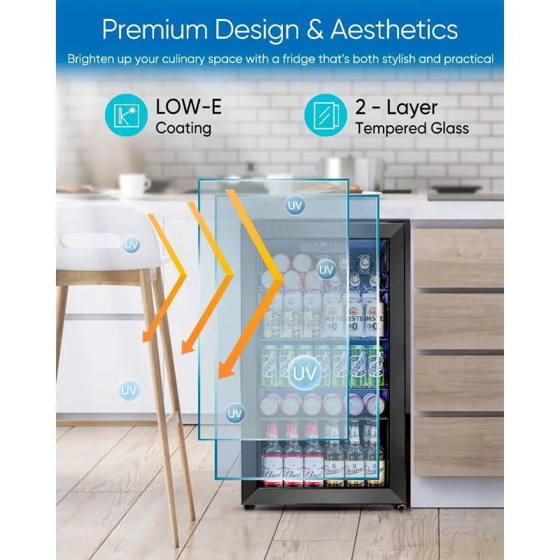 3.2 Cu.Ft Mini Fridge with Glass Door