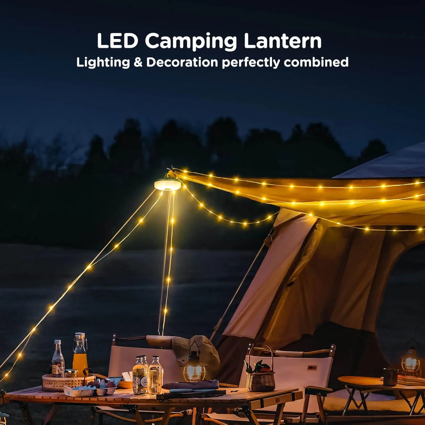 10m Rechargeable Outdoor String Lights