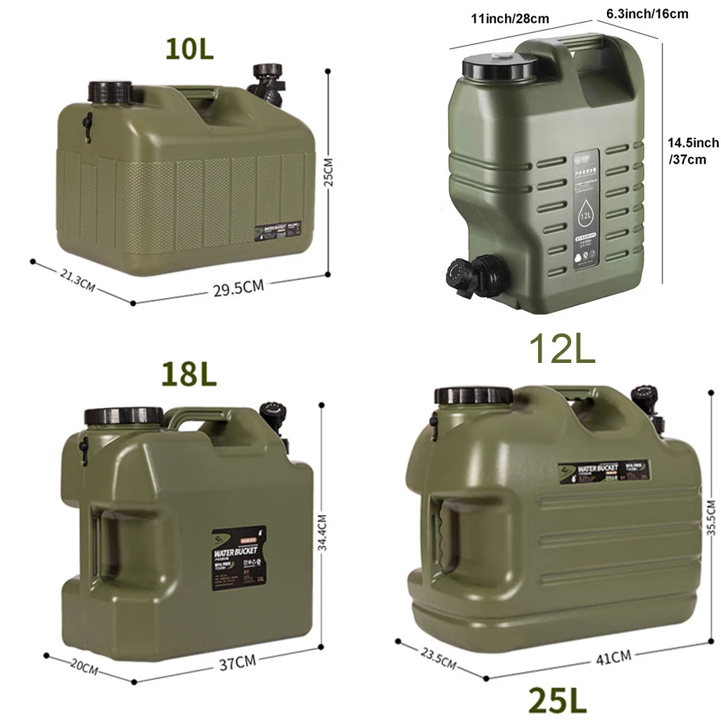 10L/12L/18L/25L Large Military Green Water Tank
